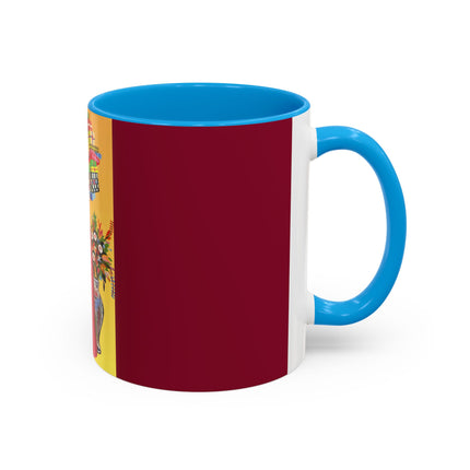 Elegant Holiday Woman with Gifts Colorful Mugs (11oz, 15oz)