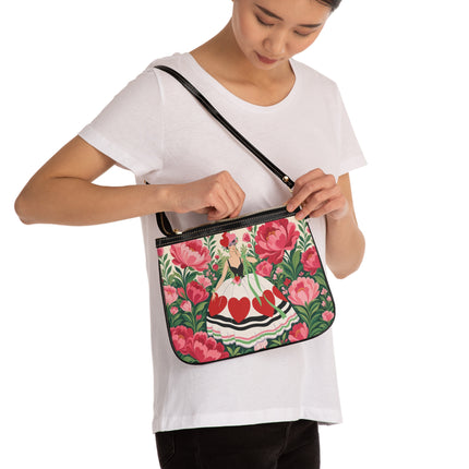 ❤️🌸 The Heart Garden Small Shoulder Bag – Art Deco Floral Romance