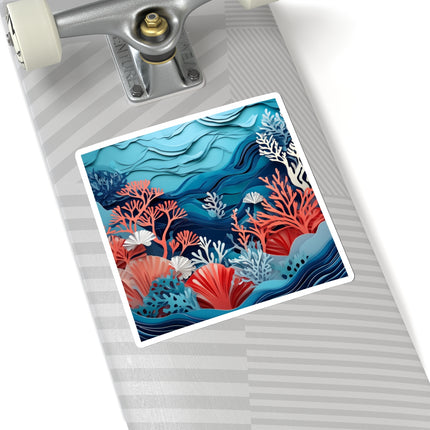 Enchanting Underwater Scene Kiss-Cut Stickers (4 Sizes)
