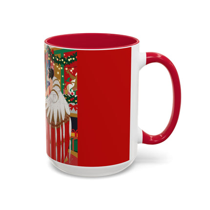 🎄💃 The Christmas Mirror Duet Colorful Mug – Art Deco Holiday Elegance