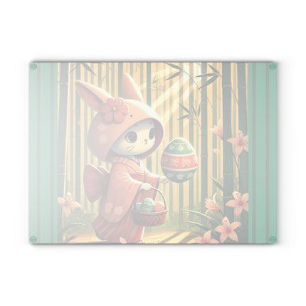 Geisha Kitten’s Easter Glass Cutting Board