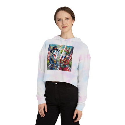 Cyber Punk Robot Cropped Hooded Sweatshirt