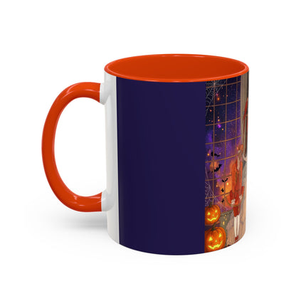 🌙🎃 The Moonlit Parlor Masquerade Colorful Mug – Elegant Halloween Romance