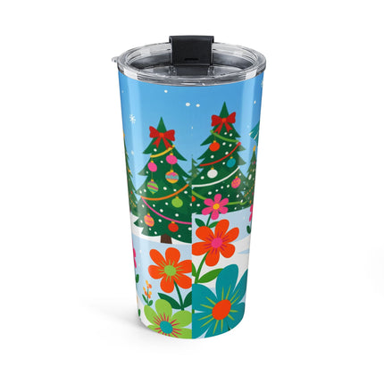 ⛷️🌸 The Lady Of The Alpine Flight Tumbler – Art Deco Winter Adventure