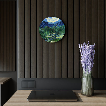 Olive Trees by Vincent Van Gogh Acrylic Wall Clock, Round and Square