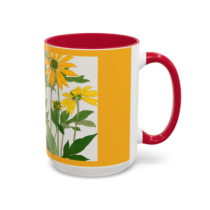 Clerodendrum & Rudbeckia Flower by Tanigami Kônan Colorful Mugs (11oz, 15oz)