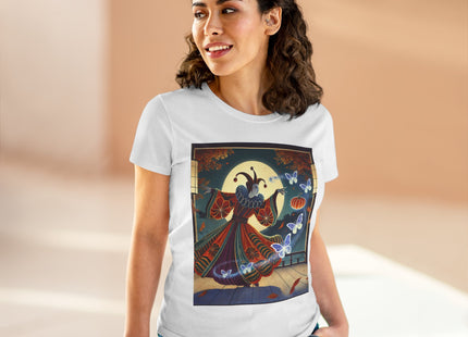 Court Magician with Ghost Butterflies Women's Midweight Cotton Tee