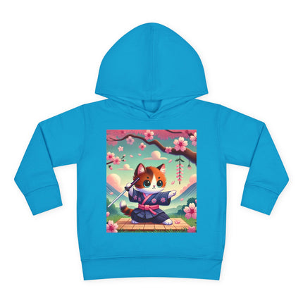 Samurai Kitten Toddler Pullover Fleece Hoodie