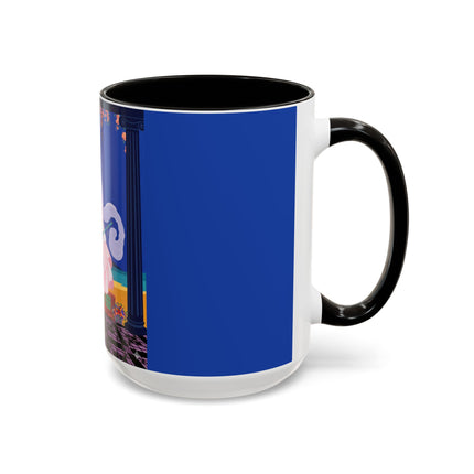 The Moonlit Promenade Colorful Mug (11oz, 15oz) – Blush Elegance, Coastal Romance & Art Deco Style