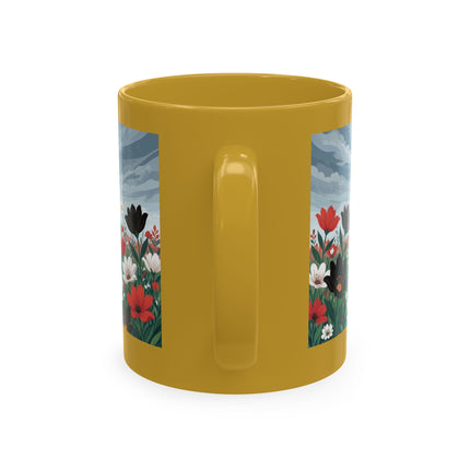 🌺☔ The Lady In The Stormy Flower Garden Ceramic Mug – Art Deco Fashion Elegance