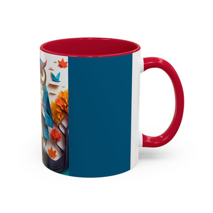 Owl at an Autumn Park Colorful Mugs (11oz, 15oz)
