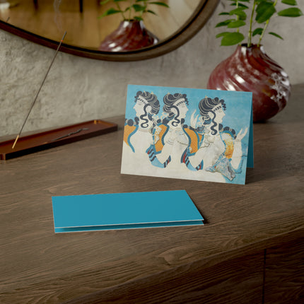Reproduction of Ladies in Blue by Emile Gilliéron Greeting Cards (1, 10, 30, and 50pcs)