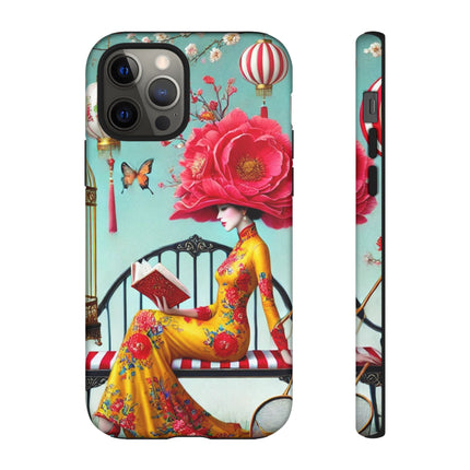 Reading In A Painted Garden Phone Cases