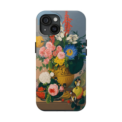 🌺🐦 The Garden Of Golden Birds Phone Case – Art Deco Floral Elegance
