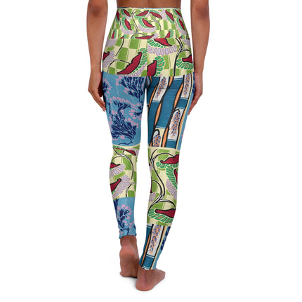 Floral Pattern by Emile-Alain Séguy High Waisted Yoga Leggings (AOP)