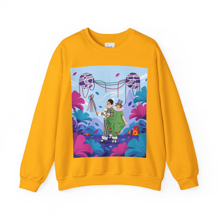 🎭🌸 The Garden Masquerade Crewneck Sweatshirt – Art Deco Floral Whimsy