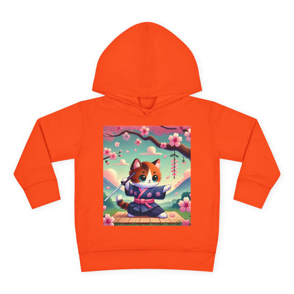 Samurai Kitten Toddler Pullover Fleece Hoodie