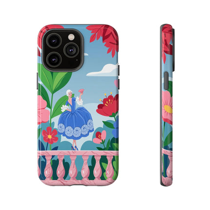 🌺🪭 The Lady Of The Grand Flower Terrace Phone Case – Art Deco Garden Elegance