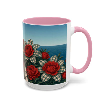 ⛵🌹 The Seaside Rose Traveler Colorful Mug – Art Deco Floral Elegance