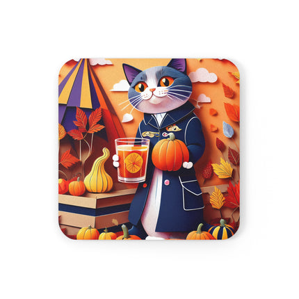 British Shorthair at an Autumn Market Cork Back Coaster