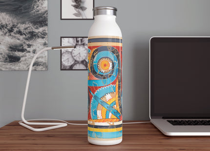 Reproduction of S-Spiral Frieze by Emile Gilliéron Slim Water Bottle