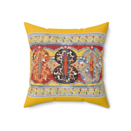Reproduction of the Shield Frieze by Emile Gilliéron Spun Polyester Square Pillow