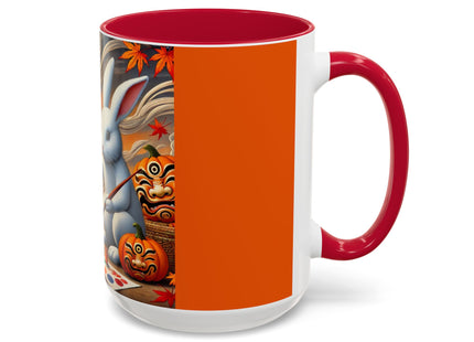 Halloween Rabbit’s Kabuki Jack-o’-Lanterns Colorful Mugs (11oz, 15oz)