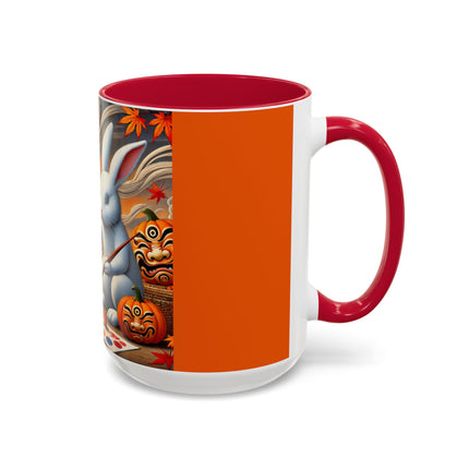 Halloween Rabbit’s Kabuki Jack-o’-Lanterns Colorful Mugs (11oz, 15oz)