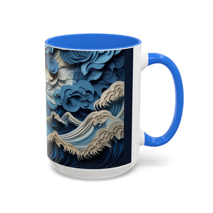 Dramatic Ocean with Crashing Waves Colorful Mugs (11oz, 15oz)