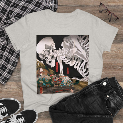 Mitsukuni Defying the Skeleton Spectre by Utagawa Kuniyoshi Women's Midweight Cotton Tee