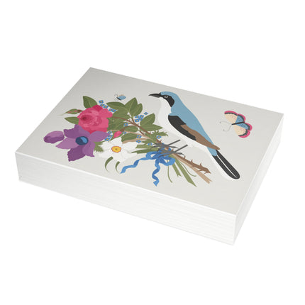 Bluebird & Butterfly Greeting Card – Elegant Charm & Springtime Grace