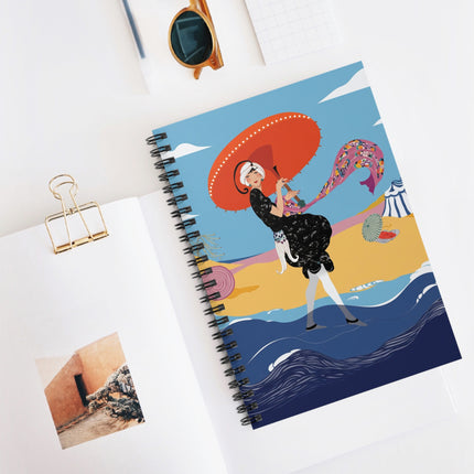 Beachside Promenade Spiral Notebook – Chic Summer Stroll & Joyful Coastal Glamour
