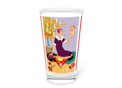 Art Deco Christmas Glass, 16oz