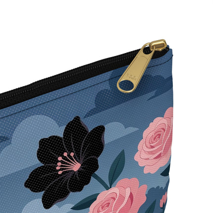 🌹🎭 The Rose Masquerade Promenade Accessory Pouch – Art Deco Floral Elegance