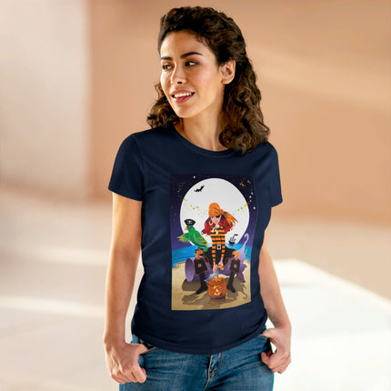 Moonlit Pirate Halloween Women's Midweight Cotton Tee