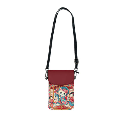 Geisha Kitten's Enchanted Carousel Ride Small Cell Phone Wallet
