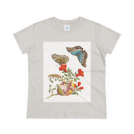 Blue Butterflies and Pomegranate Cotton Tee