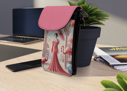 Petals, Porcelain, and Flamingos Small Cell Phone Wallet