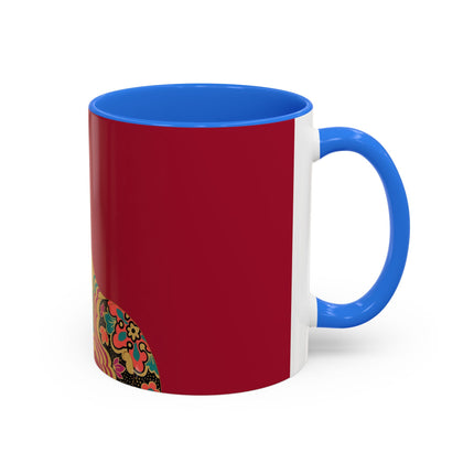 Butterfly Empress of the Crimson Pavilion Colorful Mug (11oz, 15oz) – Art Deco Beauty, Butterfly Elegance & Ornamental Style