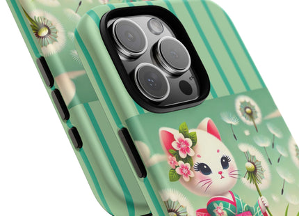 Geisha Kitten and the Dandelion Phone Cases