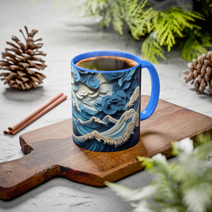 Dramatic Ocean with Crashing Waves Colorful Mugs (11oz, 15oz)