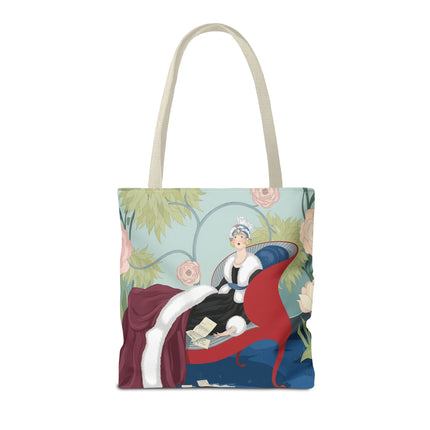 💌🌸 The Lady Of The Secret Letters Tote Bag – Art Deco Floral Elegance