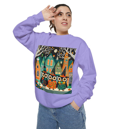 Night of the Trick-or-Treating Owlets Unisex Garment-Dyed Sweatshirt