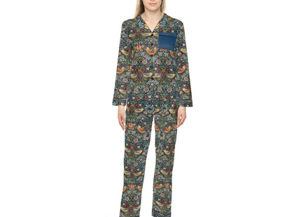 Strawberry Thief by William Morris Women's Satin Pajamas (AOP)