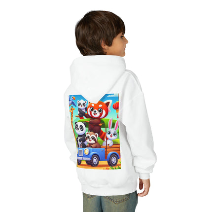 Safari Friends on the Move Youth Hooded Sweatshirt – Adventure, Friendship & Sunny Fun
