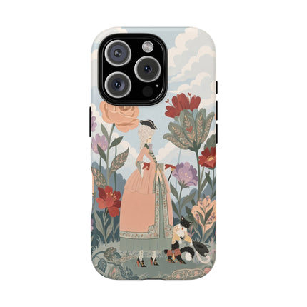 🌹🐈 The Lady And Puss In Boots Phone Case – Art Deco Floral Whimsy
