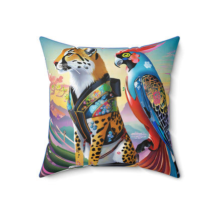 Cybernetic Duets Spun Polyester Square Pillow