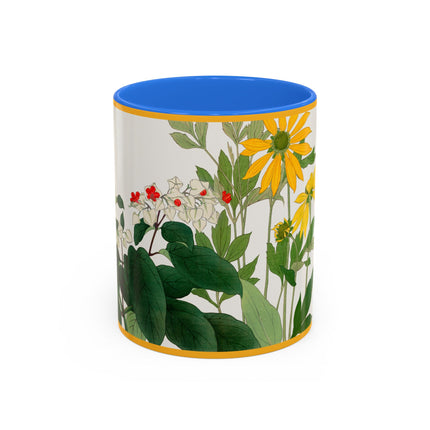 Clerodendrum & Rudbeckia Flower by Tanigami Kônan Colorful Mugs (11oz, 15oz)