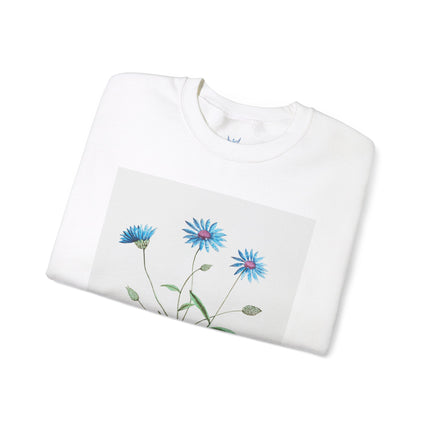 Blue Strawflower by Anselmus Boëtius de Boodt Heavy Blend™ Crewneck Sweatshirt