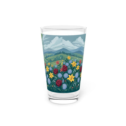 🌹🌿 The Willow Garden Promenade Pint Glass – Art Deco Floral Elegance